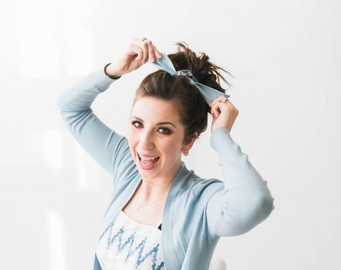 How to Wear a Hair Scarf in a Messy Bun - this hair scarf style is easy to achieve and perfect summer hairstyle! // Hey There, Chelsie - a Utah Lifestyle Blog