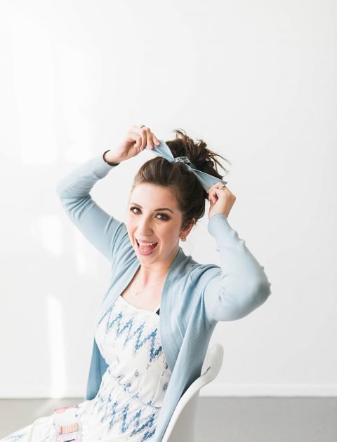 How to Wear a Hair Scarf in a Messy Bun - this hair scarf style is easy to achieve and perfect summer hairstyle! // Hey There, Chelsie - a Utah Lifestyle Blog