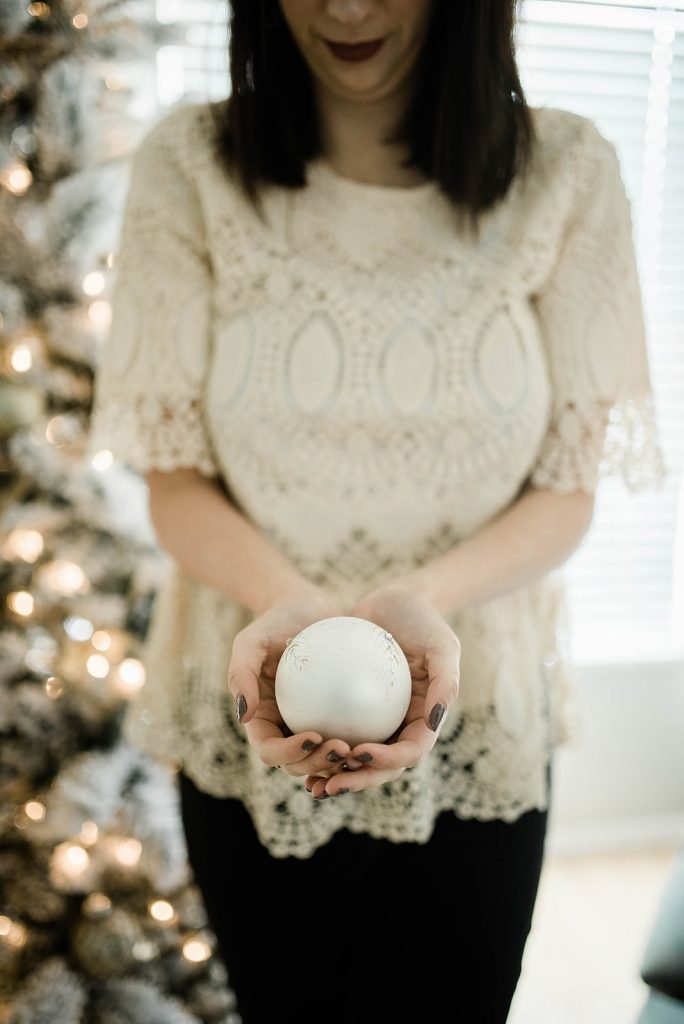 Lacey Christmas Outfit Idea, featuring this Polagram Lace Top from My Sister's Closet // Hey There, Chelsie