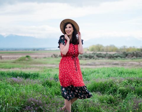 Mixed Pattern Modest Dress // Hey There, Chelsie