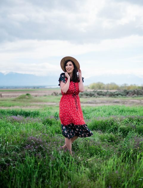 Mixed Pattern Modest Dress // Hey There, Chelsie