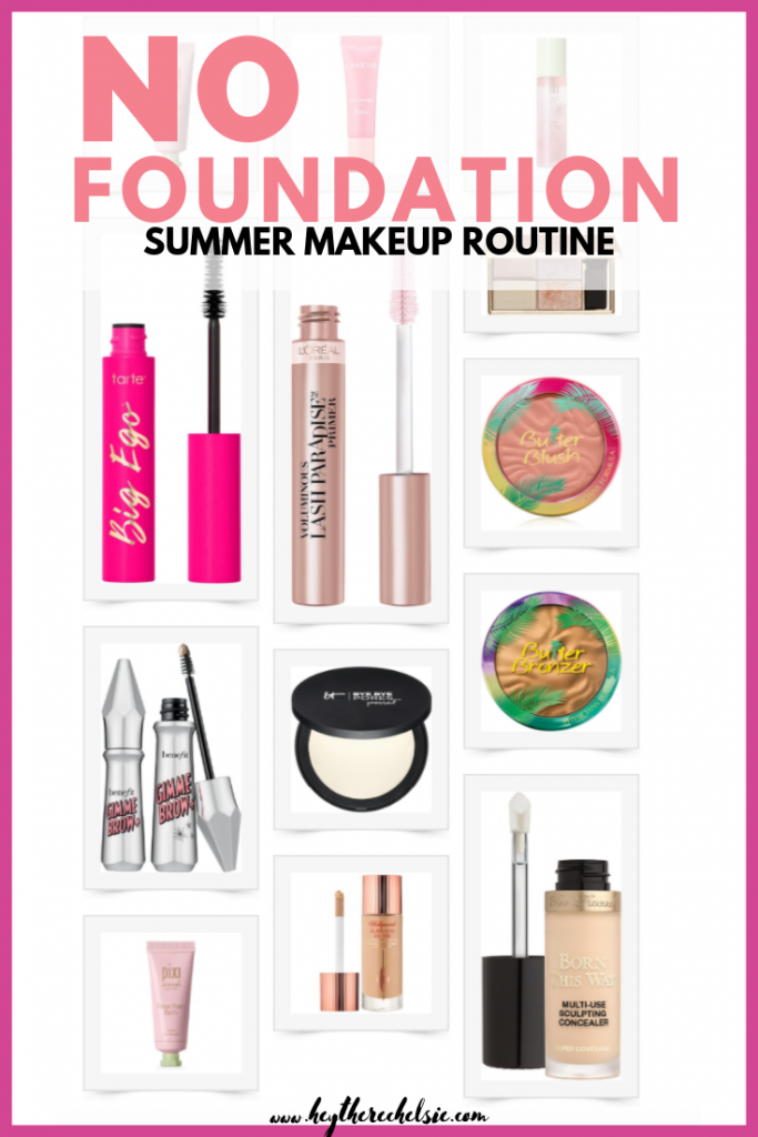 The best products and the easiest no-foundation summer makeup routine. This is an easy makeup tutorial for beginners that shows a beautiful and natural summer makeup look! // Hey There, Chelsie